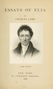Front cover of The Essays of Elia by Charles Lamb
