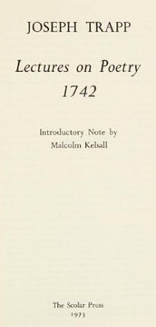 Cover of Lectures on poetry, 1742 by Joseph Trapp