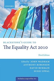 Front cover of Blackstone's Guide to the Equality Act 2010 by John Wadham
