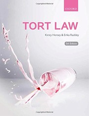 Front cover of Tort law by Kirsty Horsey