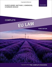 Cover of Complete EU Law by Elspeth Berry