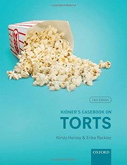 Front cover of Kidner's Casebook on Torts by Kirsty Horsey