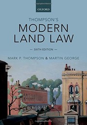 Front cover of Thompson's Modern Land Law by Mark Thompson