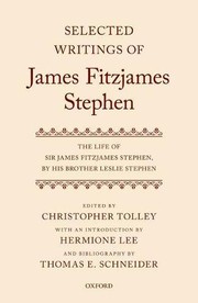 Front cover of Selected Writings of James Fitzjames Stephen by Hermione Lee