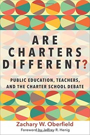 Front cover of Are Charters Different? by Zachary W. Oberfield