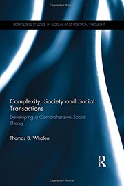 Front cover of Complexity, Society and Social Transactions by Thomas B. Whalen