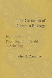 Cover of The Gestation of German Biology by John H. Zammito