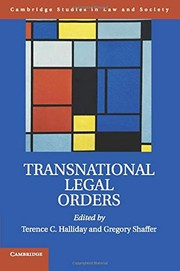 Front cover of Transnational Legal Orders by Terence C. Halliday