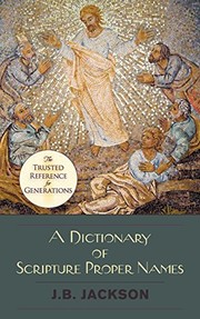 Cover of Dictionary of Scripture Proper Names by J. B. Jackson