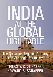 Front cover of India at the Global High Table by Teresita C. Schaffer