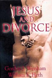 Cover of Jesus and divorce by Gordon J. Wenham