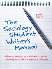 Front cover of The sociology student writer's manual by William A. Johnson