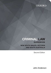 Front cover of Criminal Law Guidebook by John Anderson