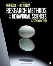 Cover of Research Methods for the Behavioral Sciences by Gregory J. Privitera