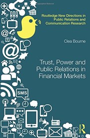 Front cover of Trust, Power and Public Relations in Financial Markets by Clea Bourne