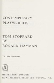 Cover of Tom Stoppard by Ronald Hayman