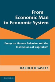 Cover of From Economic Man to Economic System by Harold Demsetz