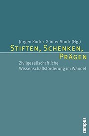 Front cover of Stiften, Schenken, Prägen by Jürgen Kocka