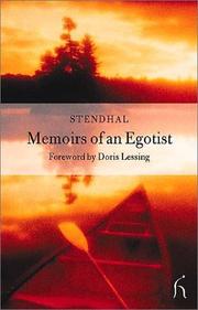 Front cover of Memoirs of an egoist by Stendhal