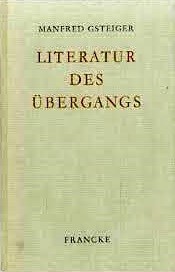 Cover of Literatur des übergangs by Manfred Gsteiger