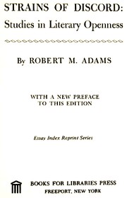 Front cover of Strains of discord by Robert Martin Adams