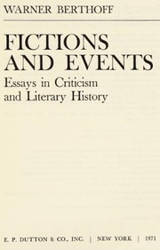 Cover of Fictions and events by Warner Berthoff