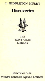 Front cover of Discoveries by John Middleton Murry