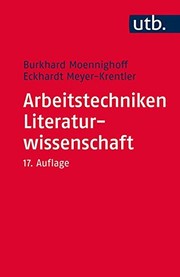 Cover of Arbeitstechniken Literaturwissenschaft by Eckhardt Meyer-Krentler