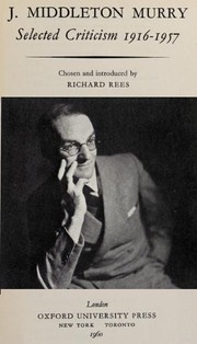 Cover of Selected criticism, 1916-1957 by John Middleton Murry
