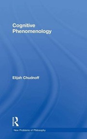Front cover of Cognitive Phenomenology by Elijah Chudnoff