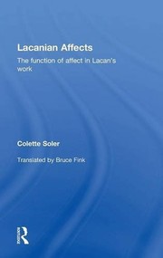 Cover of Lacanian Affects by Colette Soler