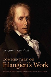 Cover of Commentary on Filangieri's Work by Benjamin Constant