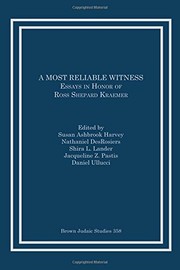 Cover of A Most Reliable Witness by Susan Ashbrook Harvey