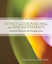 Cover of Ethics in Counseling & Psychotherapy by Elizabeth Reynolds Welfel