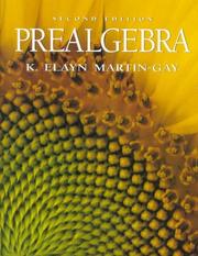 Front cover of Prealgebra by K. Elayn Martin-Gay