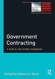 Cover of Government Contracting by Robert A. Shick