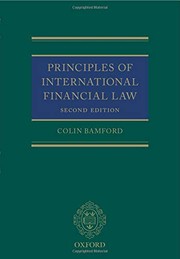 Front cover of Principles of International Financial Law by Colin Bamford