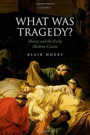 Front cover of What Was Tragedy? by Blair Hoxby