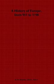 Front cover of A history of Europe from 911 to 1198 by Z. N. Brooke