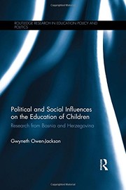 Front cover of Political and Social Influences on the Education of Children by Gwyneth Owen-Jackson