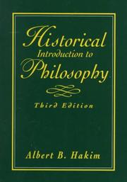 Cover of Historical introduction to philosophy by Albert Hakim