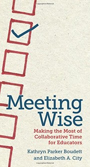 Front cover of Meeting Wise by Kathryn  Parker Boudett