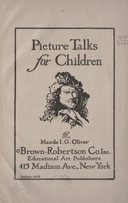 Front cover of Picture talks for children by Maude I. G. Oliver