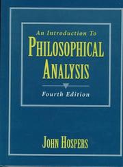 Front cover of An introduction to philosophical analysis by John Hospers