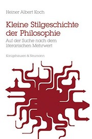 Front cover of Kleine Stilgeschichte der Philosophie by Heiner Albert Koch