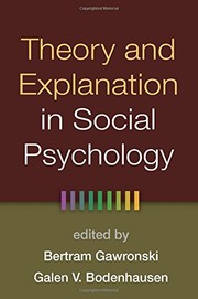 Front cover of Theory and Explanation in Social Psychology by Bertram Gawronski