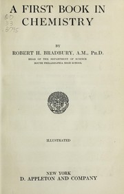 Front cover of A first book in chemistry by Robert H. Bradbury