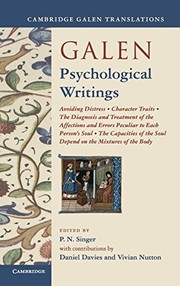 Cover of Galen : Psychological Writings by Philip van der Eijk