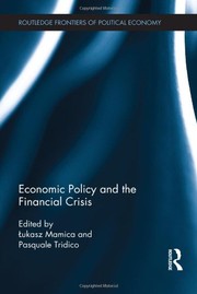 Cover of Economic Policy and the Financial Crisis by Pasquale Tridico