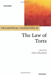 Front cover of Philosophical Foundations of the Law of Torts by John Oberdiek